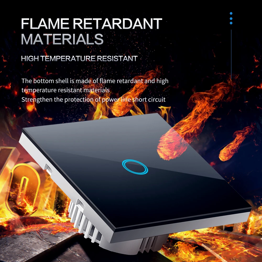 Light Switch 220 V EU Standard Tempered Crystal Glass Power 1 2 3 Gang 1 Way Uxury Lamp Led Backlight Wall Touch Sensor Switch