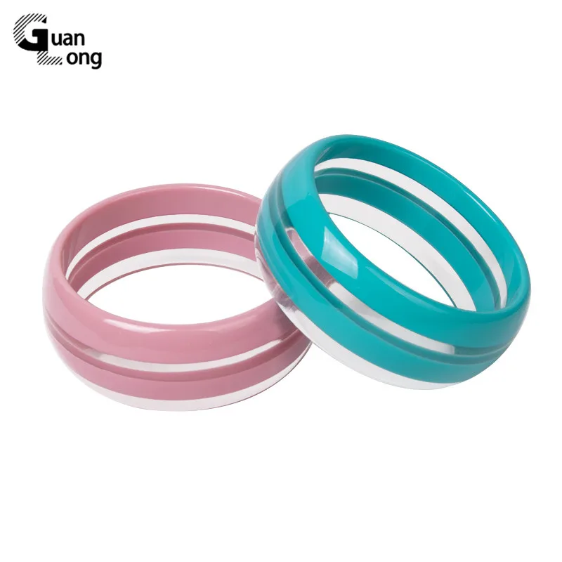 Guanlong Designer Cute Charms Bangles For Women Female Wide Acrylic Cuff Girls Resin Bangle High Quality Wedding | Украшения и