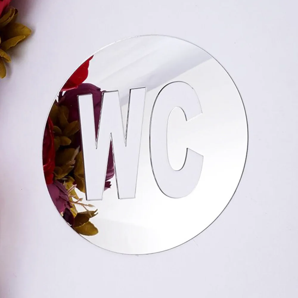 

Mirror WC Letters Toilet Door Entrance Sign Bathroom DIY Wall Sticker Decor