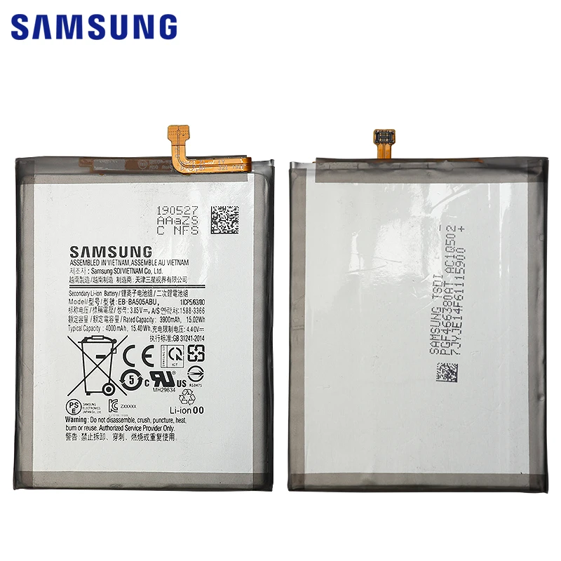 SAMSUNG Original Phone Battery EB-BA505ABN EB-BA505ABU 4000mAh For Samsung Galaxy A50 A505F SM-A505F Replacement Batteries SAMSUNG Original Phone Battery EB-BA505ABN EB-BA505ABU 4000mAh For Samsung Galaxy A50 A505F SM-A505F Replacement Batteries