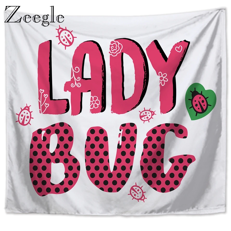 Zeegle Printed Tapestry Microfiber Polyester Home Decor Wall Hanging Art Paintings Pink Wall Tapestry for Girl
