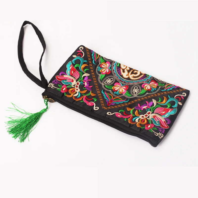 

Women Ethnic National Retro Butterfly Flower Bags Handbag Coin Purse Embroidered Lady Clutch Tassel Small Flap Summer Bolsa Sale