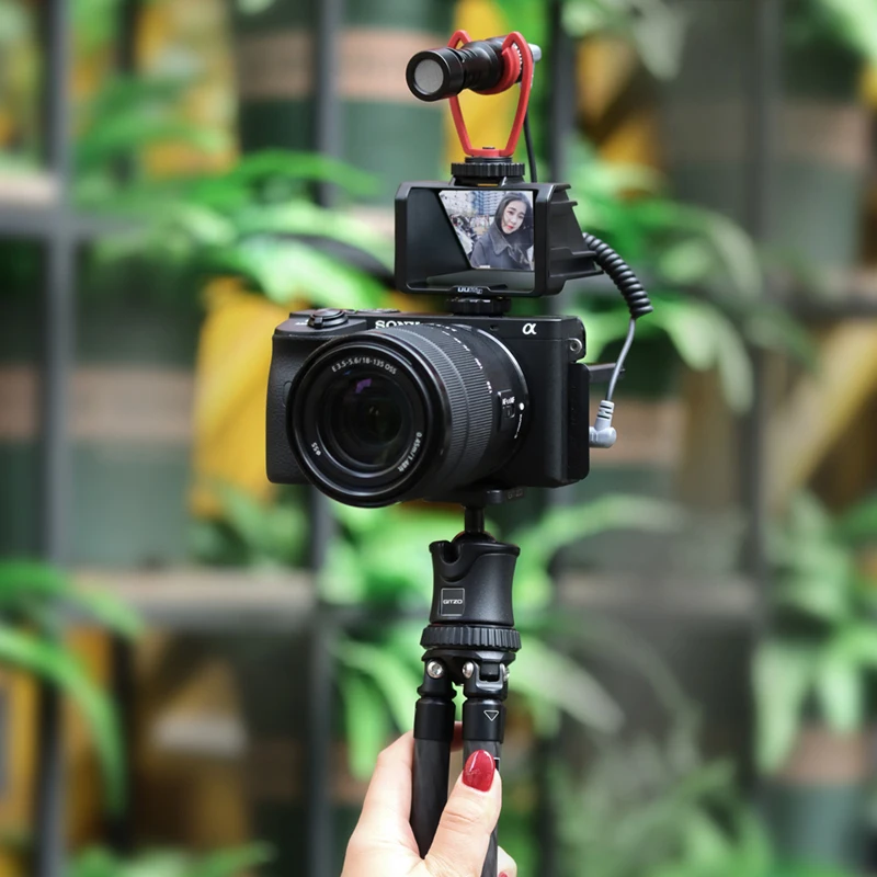 Easy Hood UURig Cold Shoe Mic Light Mount Adapter for Sony A7RIII A7RII A7III A7II A6000 A6300 A6500 Fuji XT2 XT3 XT20 XT30 Nikon Z6 Z7 Canon Panasonic GX85 Vlog Selfie Flip Screen