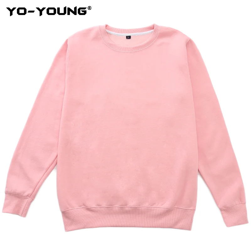 Pink Sweatshirt Yo-Young толстовки с капюшоном Unise индивидуальный принт-логотип с буквами брендовая качественная Толстовка флисовый Свитшот внутри - Цвет: Pink Sweatshirt