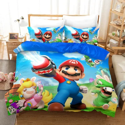 M Super Mario Bros пододеяльник, набор постельного белья с рисунком из мультфильма, Комплект постельного белья, роскошный комплект постельного белья королевского размера - Цвет: M