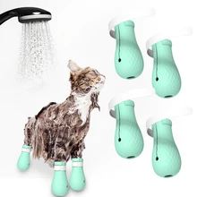 4 шт./компл. силиконовые Обувь для кошек с защитой от царапин Pet Медицинская Уход за лошадьми обувь поводок-рулетка для питомца лапы протектор для купания