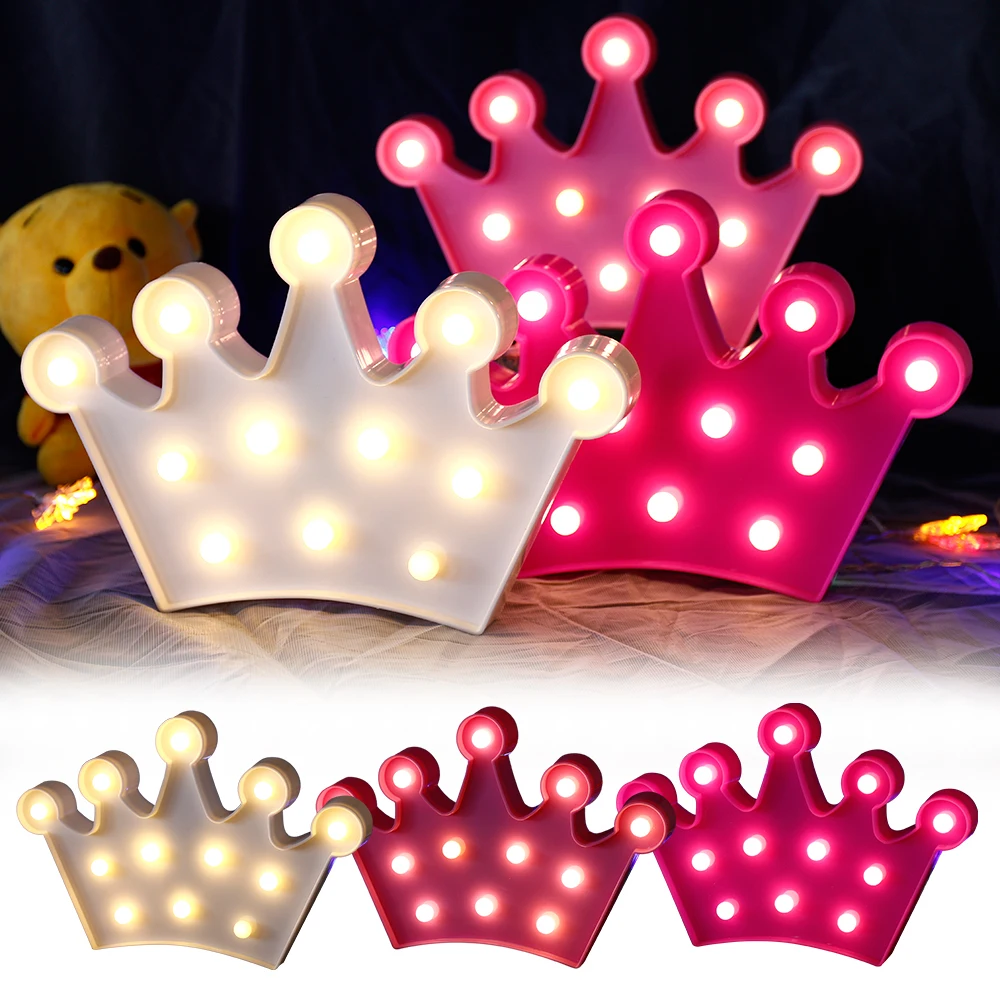 

3D Fashion LED Night light LED Table Lamp Crown LED Light Romantic Night Lamp Home Decor Night Light D40