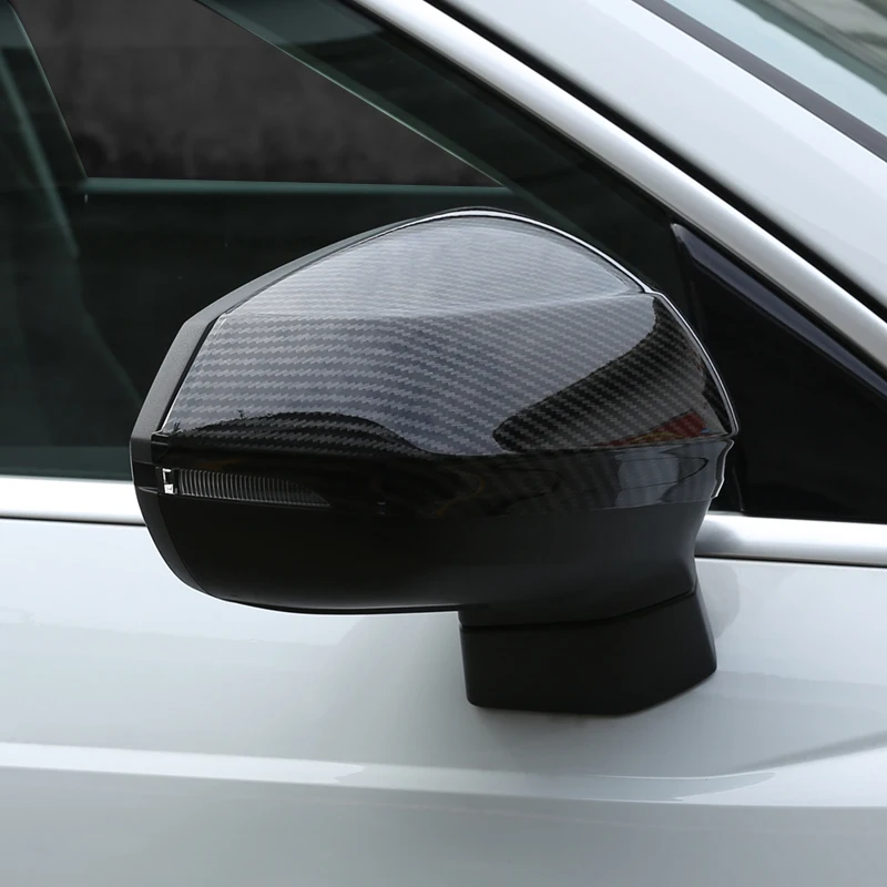 

WELKINRY car auto cover For Audi Q3 2019 carbon fiber pattern side wing fender rearview door mirror cap trim