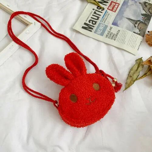 Милые девушки плюшевый кролик Наплечные сумки набивная сумка через плечо сумочка подарок - Цвет: D