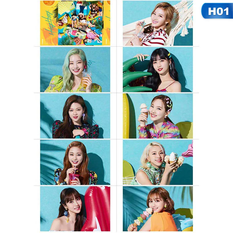 10 шт./компл. K-pop дважды Ablum счастливый наклейки карт модная обувь с украшением в виде кристаллов липкий фотокарточек
