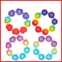 

New Fidget Toys For Children Push Bubble Dimple Bracelet Decompression Toy Adults Anti Stress Reliever Sensory Toy Kids Gift
