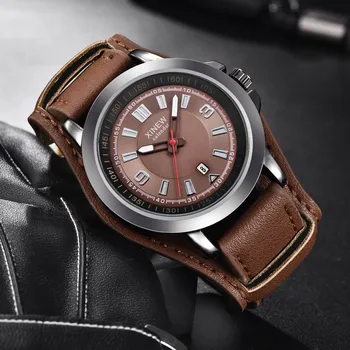 

Mens Watch Men Top Brand Military Quartz Watch Mens Watches Leather Sports Wristwatch Date Clock relogio masculino часы мужские