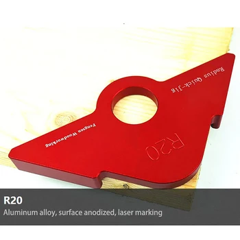 

R20/30/40 R Angle Round Corner Line Ruler Trimming Engraving Machine Arc Woodworking Semicircle Quick Positioning Template Tool