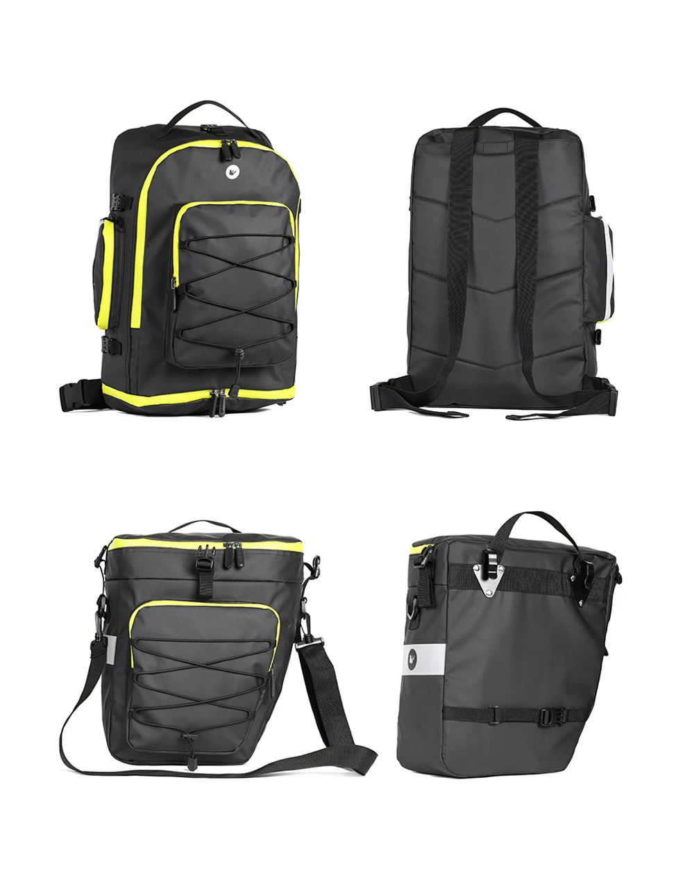 RHINOWALK 75L MTB Bicycle Carrier Bag Rear Rack Bike Trunk Bag Luggage Pannier 3 in 1 Cycling Double Side Back Seat Bags