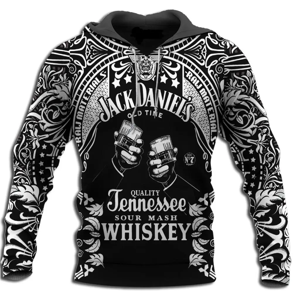 

PLstar Cosmos JD WINE OLD NO.7 3D Printed Shirts casual 3D Print Hoodies/Sweatshirt/Zipper black long sleeves wine bottle-2