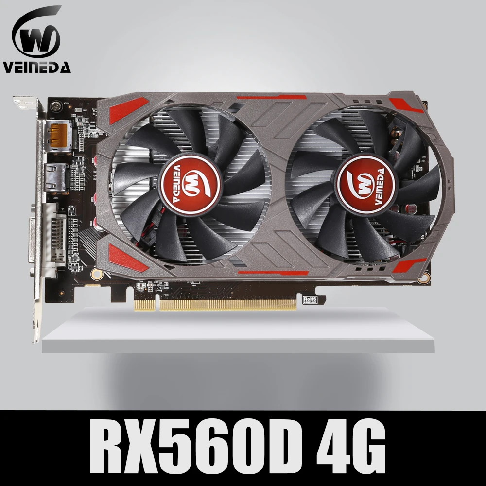  VEINIDA Video Card Radeon RX 560D GPU 4GB GDDR5 128 bit Gaming Desktop computer Video Graphics Card