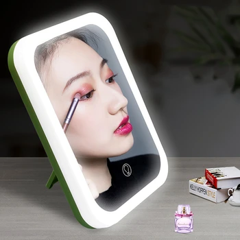 

Led Mirror Light Touch Screen Internal Rechargeable Battery Led Daylight Makeup Mirror Destop Makeup Portable Hand Vanity Mirror