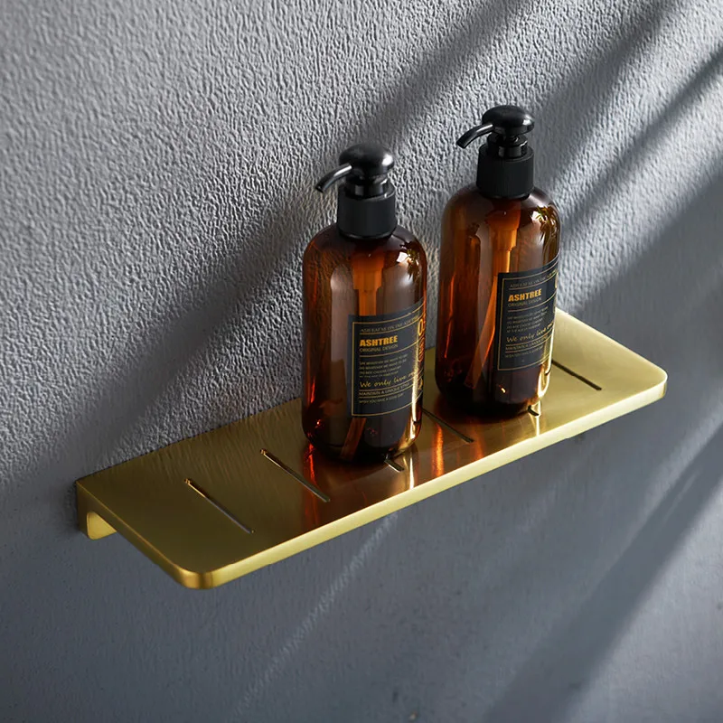 

Brushed Gold Bathroom Shelf Soap Cosmetic Shower Shampoo Holder Bath Accessories Storage Organizer Rack Wall Mount Black/Chrome
