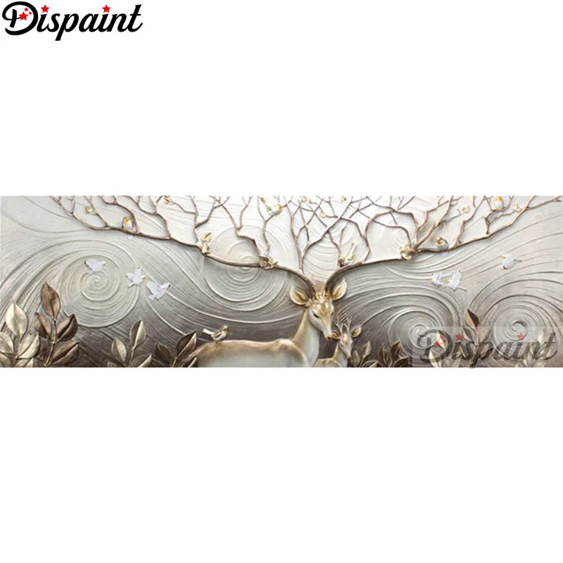 

Dispaint Full Square/Round Drill 5D DIY Diamond Painting "Animal elk bird" Embroidery Cross Stitch 3D Home Decor A27053
