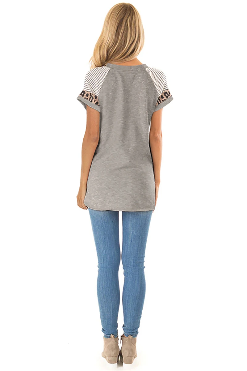 Fashion Leopard Print Womens T-Shirt Hot Sale Round Neck Tshirts Laides Tee Casual Clothing Female Shirt Tops CDR1223 (13)