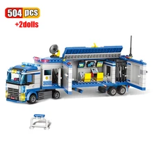 

Urban Police Mobile Command Center Truck Building Blocks SWAT Station Vehicle Assembly Educational Toys for Children Boys Gifts