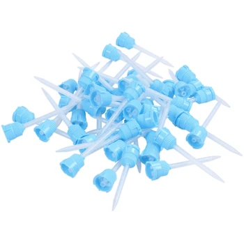 

New 50x Dental Impression Tip Temporary 1: 1 Silicone Rubber, 50X Blue Tips