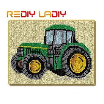 

Latch Hook Kits Make Your Own Rug Red Cartoon Car Tapestry Crochet Cushion Mat DIY Carpet Rug Pre-Printed Canvas Hobby & Crafts