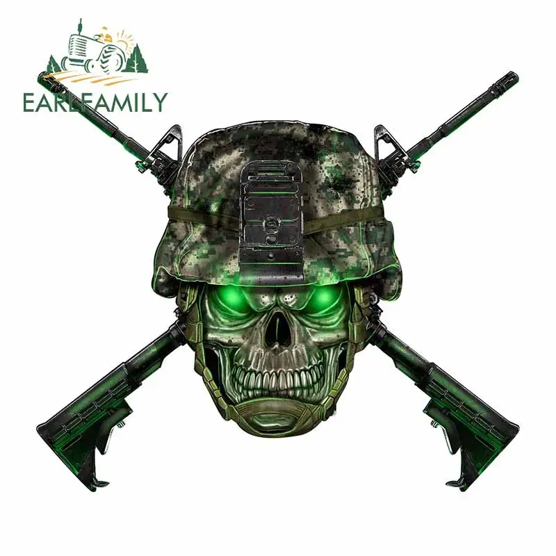 EARLFAMILY 13 см x 11 3 для черепа и перекрестных пистолетов граффити Автомобильная