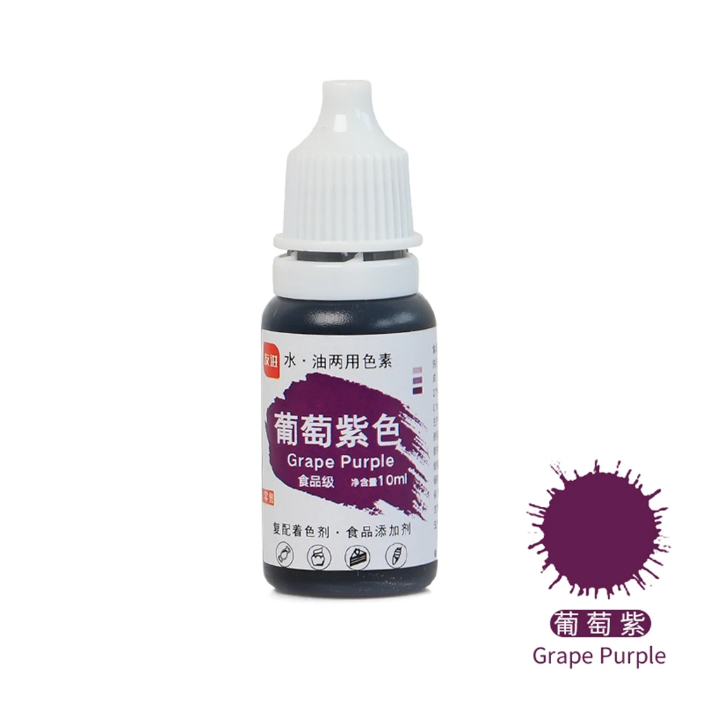 Grape Purple Съедобный Пигмент 10 мл Макарон крем для торта безопасность еда цвет ing ингредиенты для выпечки торт цвет выпечки Кондитерские инструменты Прямая поставка Новинка - Цвет: Grape Purple