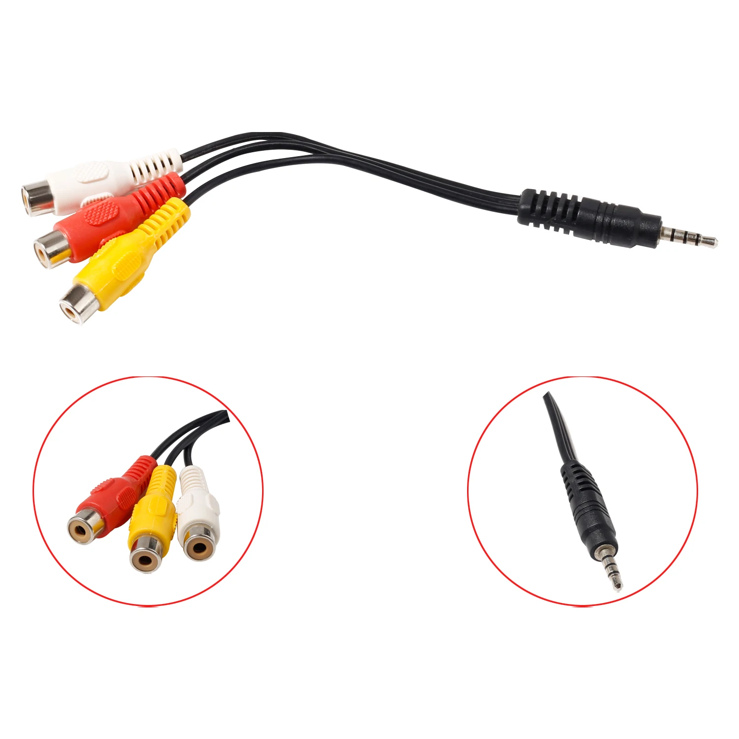 Rca Adapter Video Cable To 3RCA Audio Video AV Cable