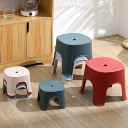 Thickened plastic Small bench bathroom stool footstool Non-slip  square stool for adult children bathroom shower seats S/M Size