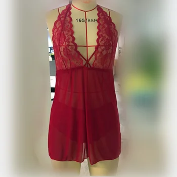 

Temperament and interest clothing See-through mesh sexy pajamas sexy lace hanging neck sexy underwear