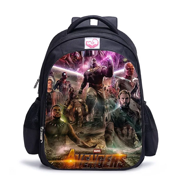 16 Inch Hulk Iron Man Children School Bags Orthopedic Backpack Kids School Boys Girls Mochila Catoon Bags - Цвет: photo color