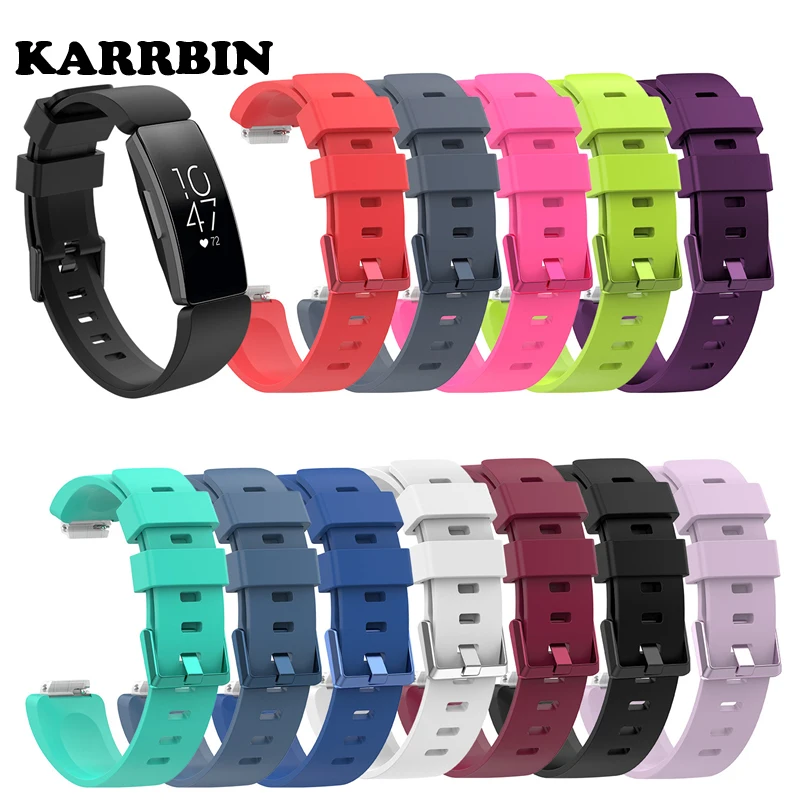 KARRBIN Soft Silicone Wristband Replacement for Fitbit Inspire HR Strap Bracelet Sports Watch Band Plain Colour | Электроника