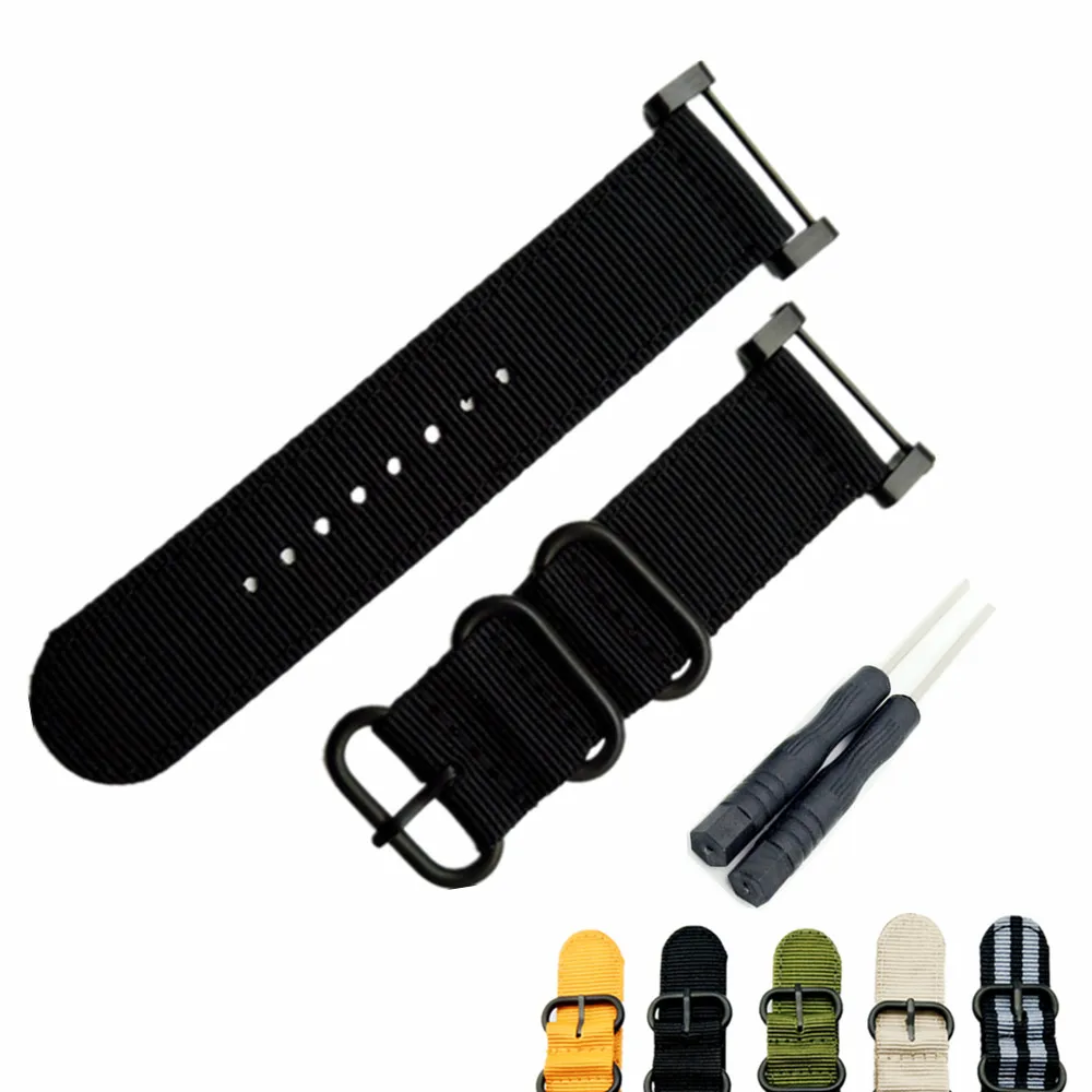 Adatto Per Suunto Core Per La Nota All Black Watch Band/Cinghia Di Nylon Zulu Strap3-Ring Alette + Sim Card E Adattatori + Catenaccio /Fibbia + Strume