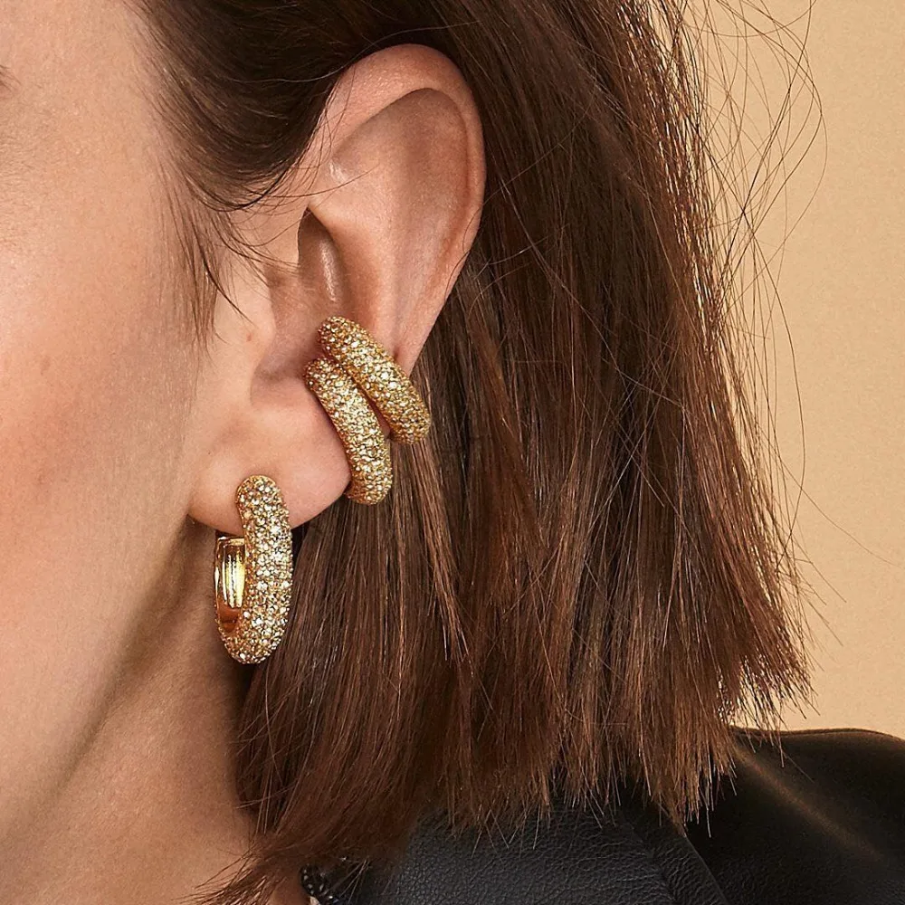 Новая мода хрустальные металлические ушные манжеты для женщин Boho трендовые штабелируемые манжеты Эффектные серьги с бриллиантами серьги ювелирные изделия