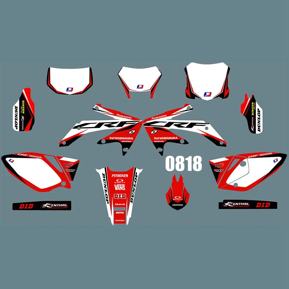

for HONDA CRF450X 2005-2014 New Full Graphics Decals Stickers Custom Number Name Glossy Bright Stickers Waterproof