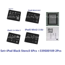 

Masterxu Black WYLIE BGA Reballing Stencil for iPad mini 1 2 3 4 for iPad 2 3 4 Air 2 Pro for iPad 7 Wifi ic 339S00109 Power IC