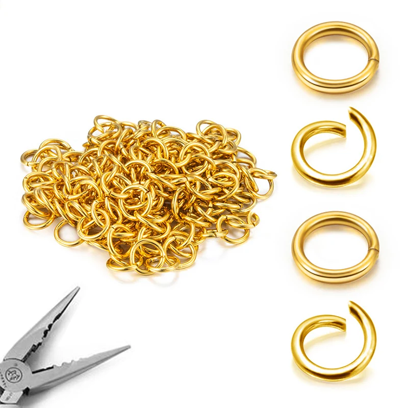 

3mm 4mm 5mm 6mm 7mm 8mm Gold Stainless Steel Open Jump Rings Split Rings Connectors For DIY Jewelry Findings Making Supplies