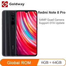 Xiaomi Redmi Note 8 Pro с глобальной прошивкой, 6 ГБ ОЗУ, 64 Гб ПЗУ, 64 мп, четыре камеры заднего вида, мобильный телефон Helio G90T, четыре ядра, 4500 мАч, NFC