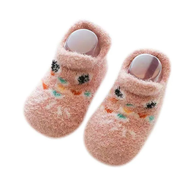 Детские носки с резиновой подошвой для маленьких мальчиков и девочек; детские носки-тапочки; сезон осень-зима; Нескользящие мягкие носки для новорожденных