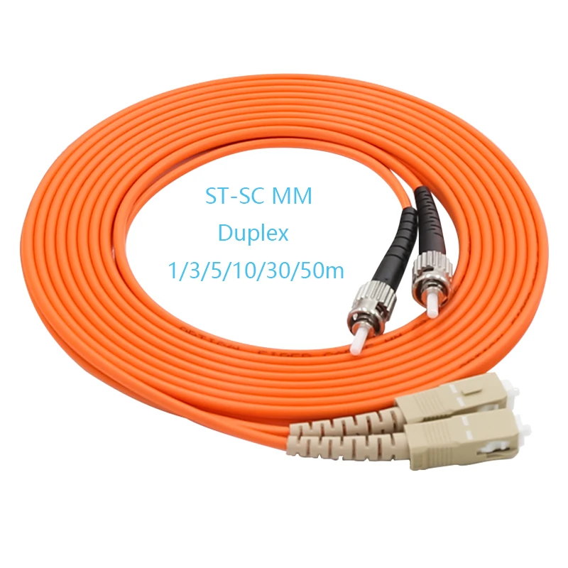 

10PCS/Pack ST/UPC-SC/UPC Muliti mode MM Duplex Fiber Optical Jumper Fiber Optic Patch Cord 1m/3m/5m/10m/30m/50m
