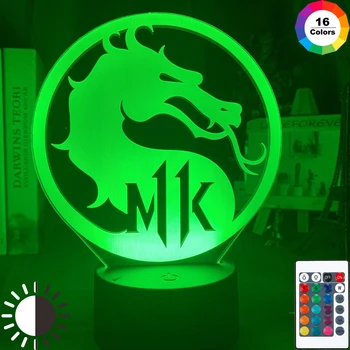 

Console Game Mortal Kombat 11 Logo Kids Night Light Led Touch Sensor Color Changing Nightlight for Child Bedroom Decor Lamp Gift
