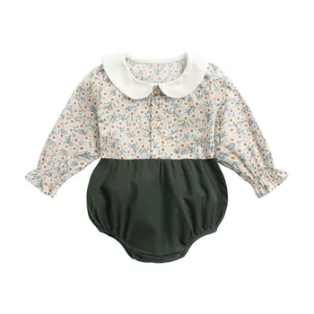 

2020 Summer Toddler Kids Baby Girl Clothes Stylish Long Sleeve O-Neck Floral Jumpsuit Girls Romper Overalls Outfit