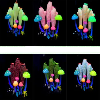 

Aquariums Decorations Luminous Mushroom Coral Column Ornemant Artificial Plants Fish Tank Aquarium Accessories Decoration