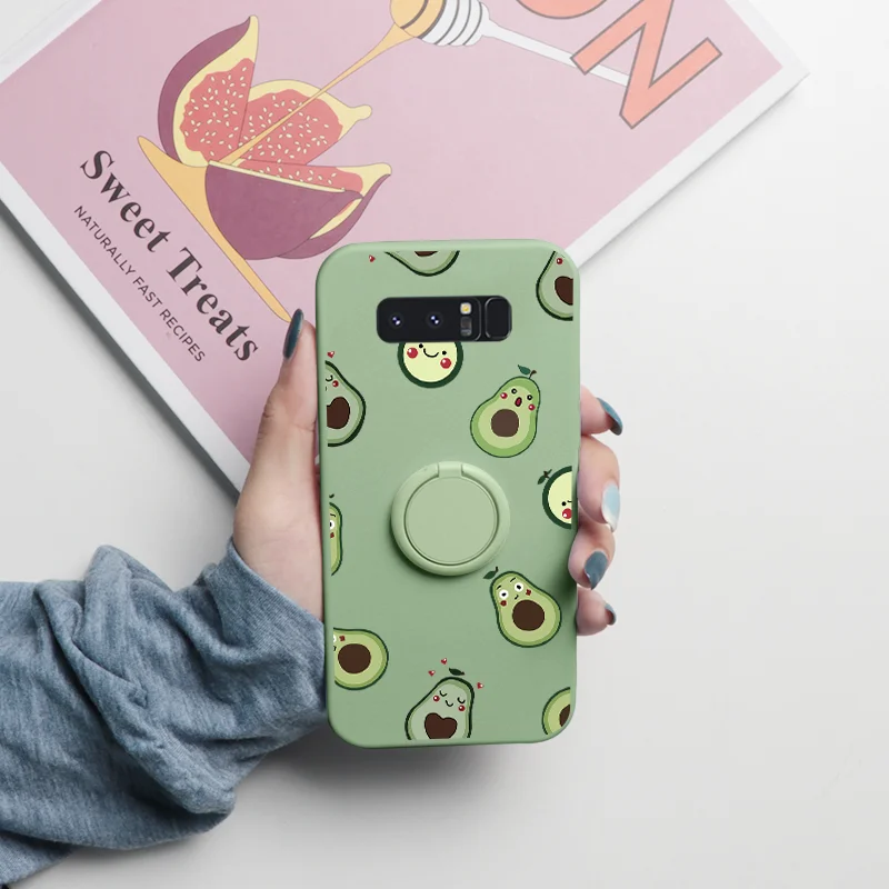 For Samsung Galaxy Note 10 9 8 Case Magnetic Ring Holder Fundas For Samsung GalaxyNote10 GalaxyNote9 GalaxyNote8 Flower TPU Etui kawaii samsung cases Cases For Samsung