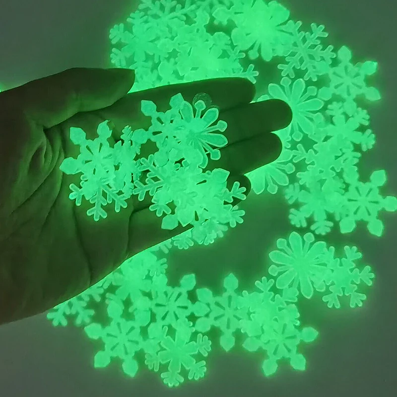 Wall-Sticker Christmas-Decor Snowflake Bedroom Fluorescent Glow-In-The-Dark Luminous