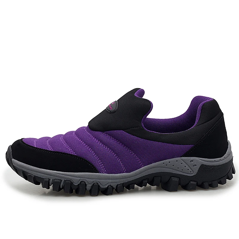 purple Парные походные туфли для мужчин и женщин; большие размеры 36-46; прогулочная обувь; обувь для пешего туризма; слипоны; кроссовки для альпинизма; унисекс; - Цвет: purple