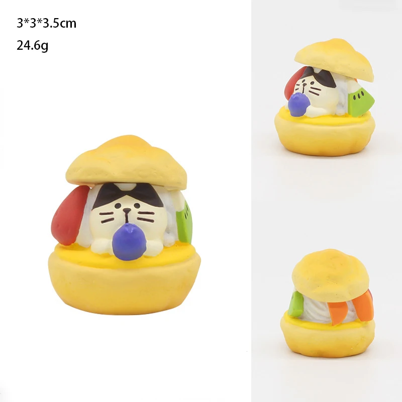 Japanese Fruit Cute Kawaii Cat Dharma Animal Ornaments Feng Shui Creative Gift Miniature Decoration Home Decoration Accessories