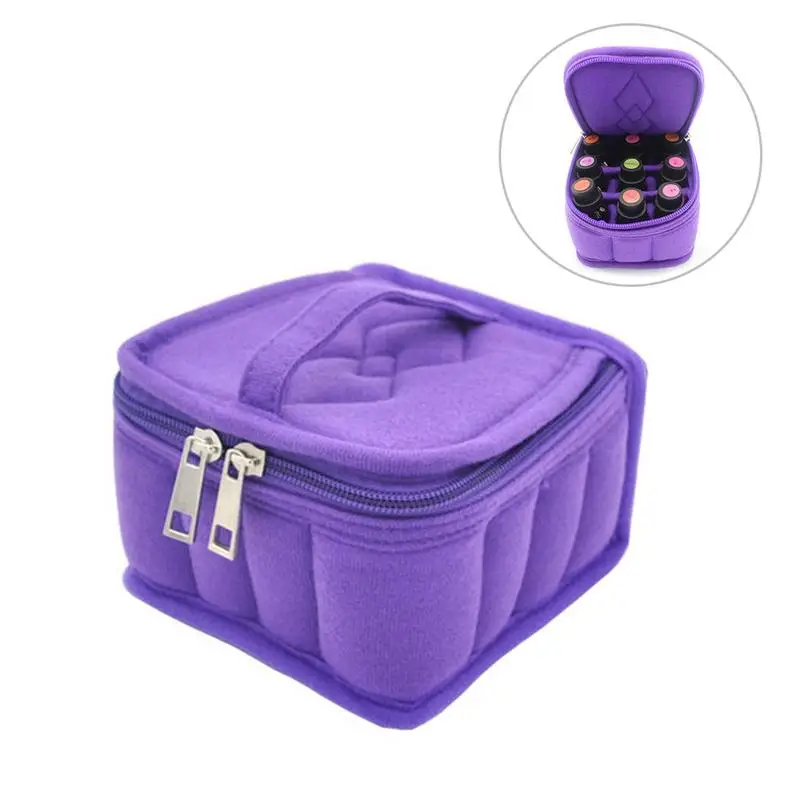 

Portable 15ml Essential Oil Storage Bag 9 Bottles Carrying Holder Case Travel Nail Polish Organizer Storage Box Container Casket